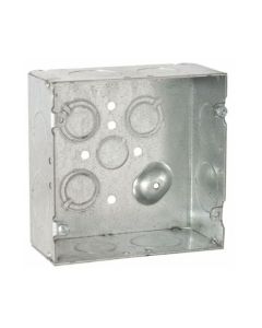 4 X 4 METAL BOX WITH 1/2"/3/4" KNOCKOUTS